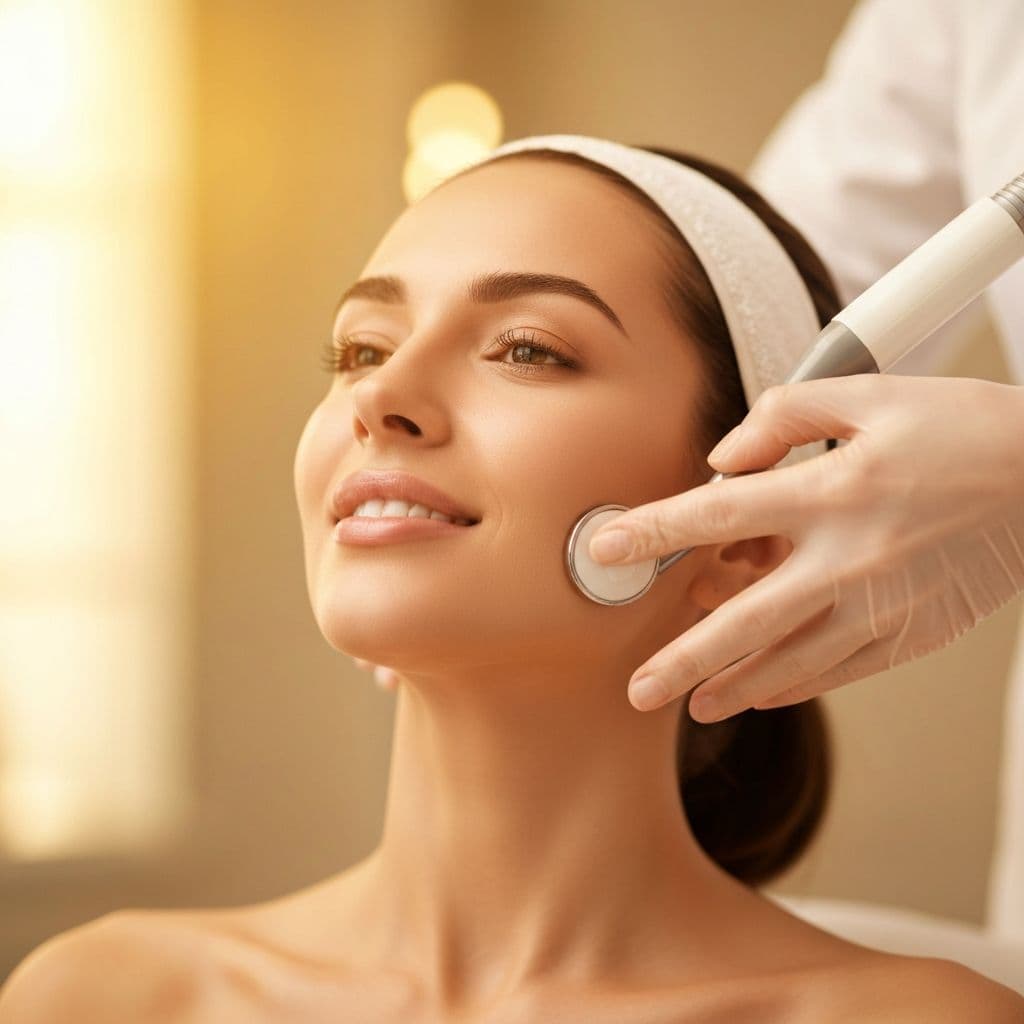 Woman receiving luxury facial treatment