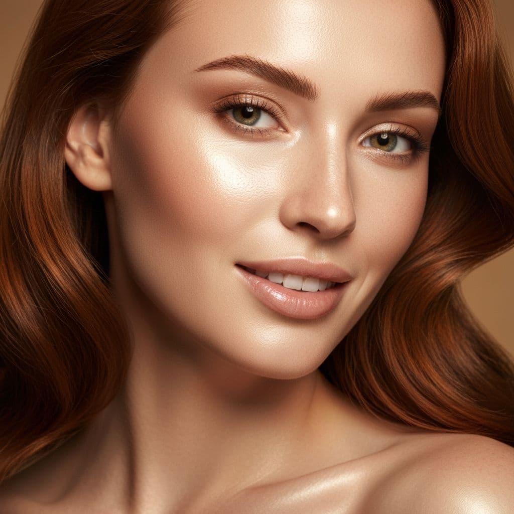 Beautiful glowing skin after facial treatment